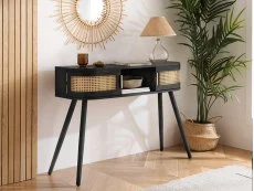 Birlea Birlea Noah Rattan and Black 2 Door Console Table