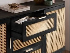 Birlea Birlea Noah Rattan and Black 2 Door 3 Drawer Sideboard