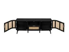 Birlea Birlea Noah Rattan and Black 2 Door 1 Drawer TV Cabinet