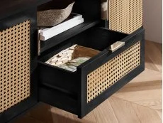 Birlea Birlea Noah Rattan and Black 2 Door 1 Drawer TV Cabinet