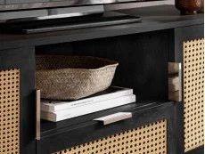 Birlea Birlea Noah Rattan and Black 2 Door 1 Drawer TV Cabinet
