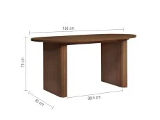 Birlea Birlea Axel Walnut 160cm Dining Table & 2 Bench Set