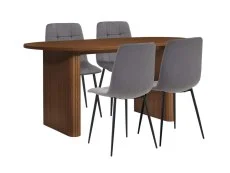 Birlea Birlea Axel Walnut 160cm Dining Table & 4 Chair Set