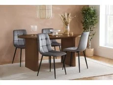 Birlea Birlea Axel Walnut 160cm Dining Table & 4 Chair Set