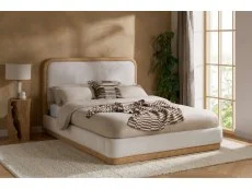 Birlea Birlea Girona White Boucle Bed Frame