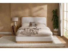 Birlea Birlea Girona White Boucle Bed Frame