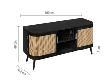 Birlea Birlea Noah Black and Rattan Small TV Unit