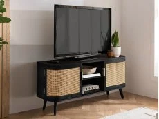 Birlea Birlea Noah Black and Rattan Small TV Unit