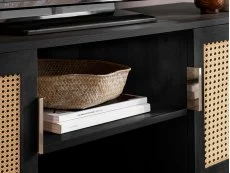 Birlea Birlea Noah Black and Rattan Small TV Unit