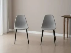 Core Core Aspen Curve Chair Set of 2 Grey Plastic Seats