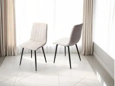 Core Aspen Straight Stitch Set of 2 Natural Cord Fabric Dining Chairs Core Aspen Straight Stitch Set of 2 Natural Cord Fabric Dining Chairs