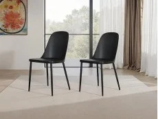 Core Core Aspen Duo Chair Set of 2 Black Plastic Seats
