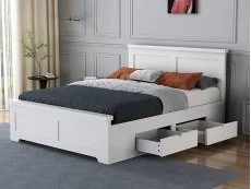 Flintshire Flintshire Conway White 4 Drawer Wooden Bed Frame
