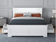 Flintshire Flintshire Conway White 4 Drawer Wooden Bed Frame