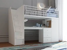 Flintshire Flintshire Dakota White Wooden High Sleeper Bed