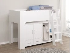Flintshire Flintshire Eden White Wooden Mid Sleeper Bed