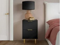 Birlea Birlea Zara Black 2 Drawer Bedside Table
