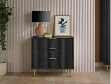 Birlea Birlea Zara Black 3 Drawer Chest of Drawers
