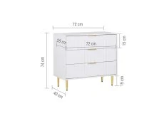 Birlea Birlea Zara White 3 Drawer Chest of Drawers