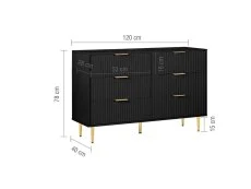 Birlea Birlea Zara Black 6 Drawer Chest of Drawers