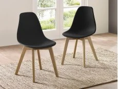 Julian Bowen Agatha Black Plastic Set of 2 Dining Chairs