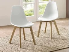 Julian Bowen Julian Bowen Agatha White Plastic Set of 2 Dining Chairs