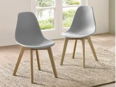 Julian Bowen Julian Bowen Agatha Grey Plastic Set of 2 Dining Chairs