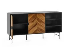 Julian Bowen Julian Bowen Alvin Black and Oak 2 Door Wooden Sideboard