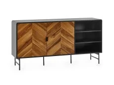 Julian Bowen Julian Bowen Alvin Black and Oak 2 Door Wooden Sideboard