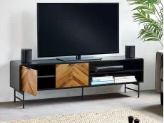 Julian Bowen Julian Bowen Alvin Black and Oak 2 Door TV Unit