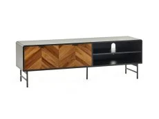 Julian Bowen Julian Bowen Alvin Black and Oak 2 Door TV Unit