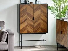 Julian Bowen Julian Bowen Alvin Black and Oak 2 Door Storage Cabinet