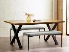 Julian Bowen Julian Bowen Aron 180cm Black and Oak Wooden Dining Table