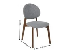 Julian Bowen Julian Bowen Artemis Walnut and Grey Fabric Set of 2 Dining Chairs