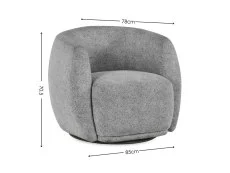 Julian Bowen Julian Bowen Bowline Grey Fabric Swivel Chair