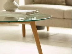 Julian Bowen Julian Bowen Bryant Light Oak Glass Coffee Table