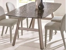 Julian Bowen Callisto 200cm Smoked Bubble Glass Dining Table