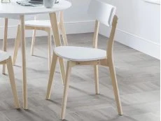 Julian Bowen Casa White and Oak Wooden Set of 2 Dining Chairs Julian Bowen Casa White and Oak Wooden Set of 2 Dining Chairs