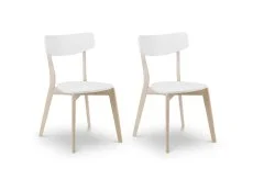 Julian Bowen Casa White and Oak Wooden Set of 2 Dining Chairs Julian Bowen Casa White and Oak Wooden Set of 2 Dining Chairs