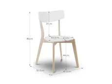 Julian Bowen Julian Bowen Casa White and Oak Wooden Set of 2 Dining Chairs