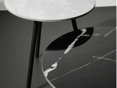 Julian Bowen Julian Bowen Casper Black and Grey Marble Nest of Tables