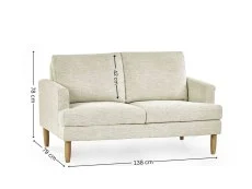 Julian Bowen Julian Bowen Daisy Beige Chenille Fabric 2 Seater Sofa