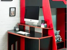 Julian Bowen Julian Bowen Eagle Black and Red Wooden Gaming Bed