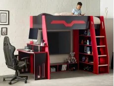 Julian Bowen Julian Bowen Eagle Black and Red Wooden Gaming Bed