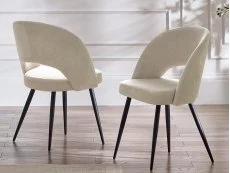 Julian Bowen Julian Bowen Ella Beige Fabric Set of 2 Dining Chairs