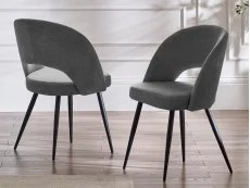 Julian Bowen Julian Bowen Ella Grey Fabric Set of 2 Dining Chairs