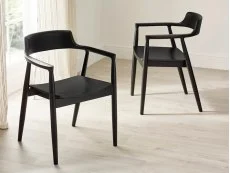 Julian Bowen Franklin Black Wooden Set of 2 Dining Chairs Julian Bowen Franklin Black Wooden Set of 2 Dining Chairs