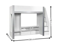 Julian Bowen Julian Bowen Gaia White and Silver Wooden High Sleeper Bed