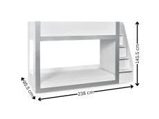 Julian Bowen Julian Bowen Gaia White and Silver Wooden Bunk Bed Frame