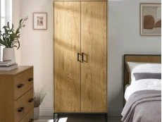 Julian Bowen Julian Bowen Harlow Light Oak 2 Door Wardrobe